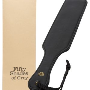 Bound to You Paddle - Handgefertigtes Schlagpaddel aus Fifty Shades of Grey, Schwarz/Braun, 37 cm
