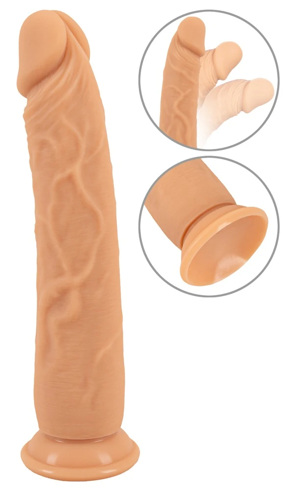 You2Toys European Lover Naturdildo - Silikon, lebensecht detailliert, mit Saugfuß