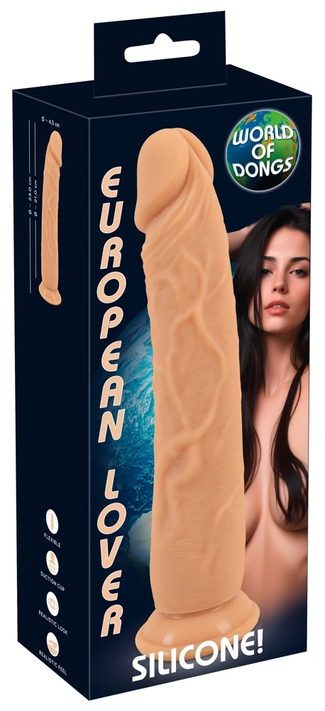 You2Toys European Lover Naturdildo - Silikon, lebensecht detailliert, mit Saugfuß