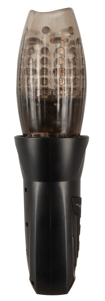 STROKER Rotating Masturbator with Vibration and Thrust Function, smoke-colored