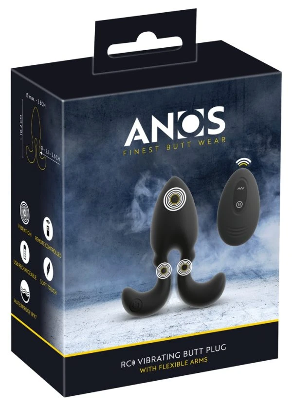 ANOS RC Vibrating Butt Plug mit flexiblen Armen, wiederaufladbar, wasserdicht