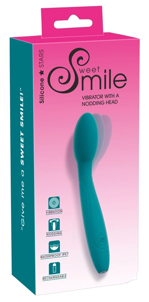 Sweet Smile Vibrator Nodding Head - Silikon, wasserdicht, 10 Modi, wiederaufladbar, 18,2 cm