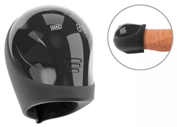 Rebel Glans Masturbation Cup Trainer - Penisspitzen-Vibrator, 10 Vibrationsmodi, wasserdicht, wiederaufladbar - Schwarz