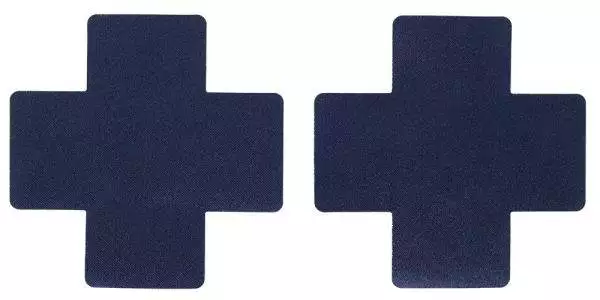 StyleStar - Dunkelblaue Nippel-Kreuze, Größe: 8 x 8 cm, Farbe: Dunkelblau – A