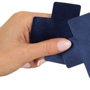 StyleStar - Dunkelblaue Nippel-Kreuze, Größe: 8 x 8 cm, Farbe: Dunkelblau – D