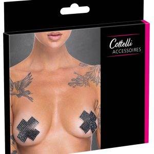 Cottelli ACCESSOIRES Nipple Sticker Cross, Schwarz
