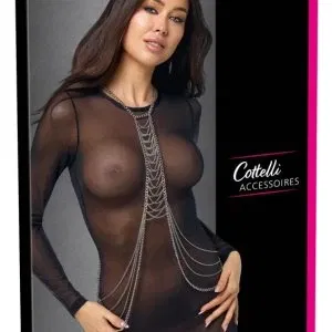 Cottelli ACCESSOIRES Silberfarbene Körperkette, Größe: One Size, Farbe: Silber