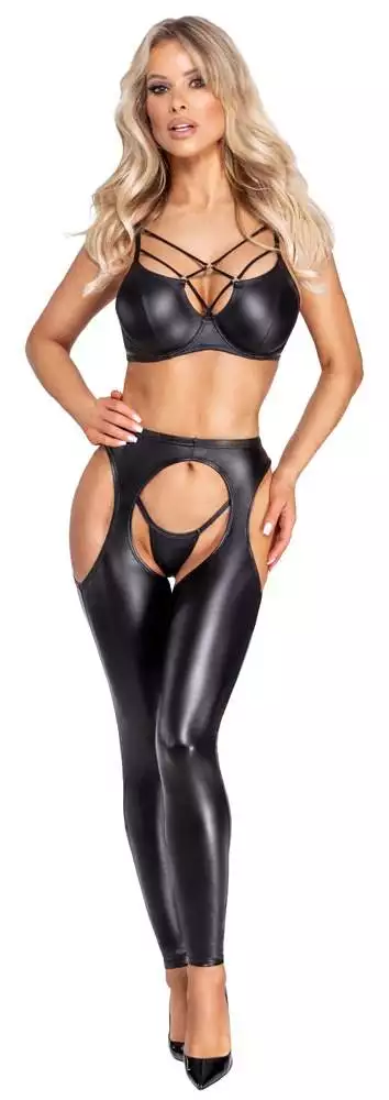 Cottelli PARTY Hautnah Mattlook Chaps ouvert - Schwarz