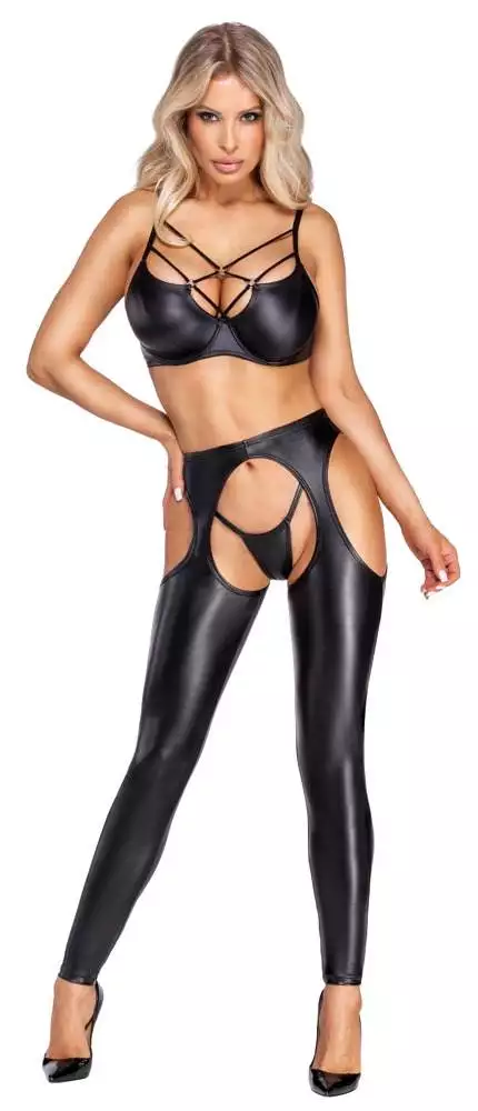 Cottelli PARTY Hautnah Mattlook Chaps ouvert - Schwarz