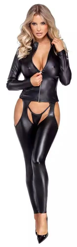 Cottelli PARTY Hautnah Mattlook Chaps ouvert - Schwarz