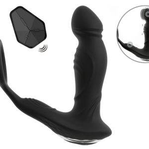 Rebel RC Prostata-Vibrator mit Perineum-Auflegevibrator, Moving Rings und Nodding Funktion, schwarz