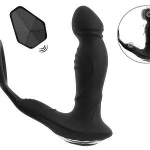 Rebel RC Prostata-Vibrator mit Perineum-Auflegevibrator, Moving Rings und Nodding Funktion, schwarz