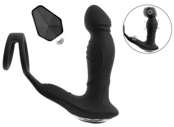Rebel RC Prostata-Vibrator mit Perineum-Auflegevibrator, Moving Rings und Nodding Funktion, schwarz