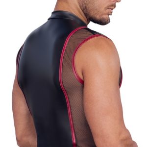 NEK Herren Tank-Top XL in Schwarz mit Mattlook und roten Streifen NEK Herren Tank-Top XL in Schwarz mit Mattlook und roten Streifen – Bild 5