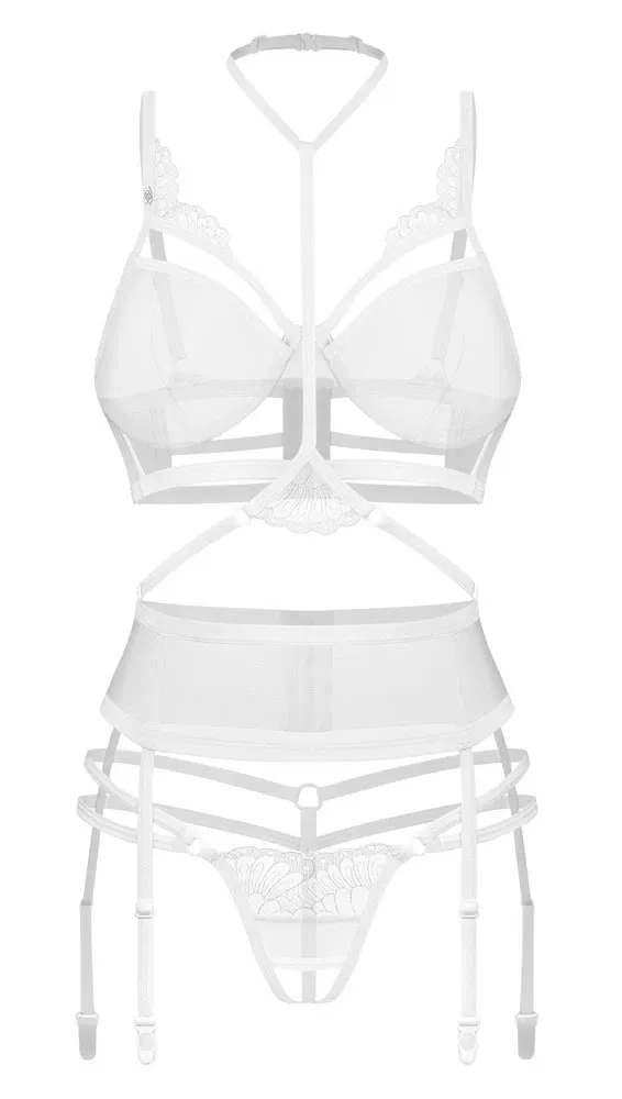 Obsessive Premium Set Premier Verführung Weiß BH Strapsgürtel Ouvert-String Obsessive Premium Set Premier Verführung Weiß BH Strapsgürtel Ouvert-String