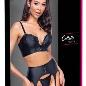 Cottelli PARTY Schwarzes Straps-Set in Mattlook
