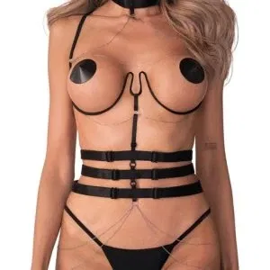 Obsessive Premium Harness Premisis - Sinnliches französisches Design - Schwarz - Größe L