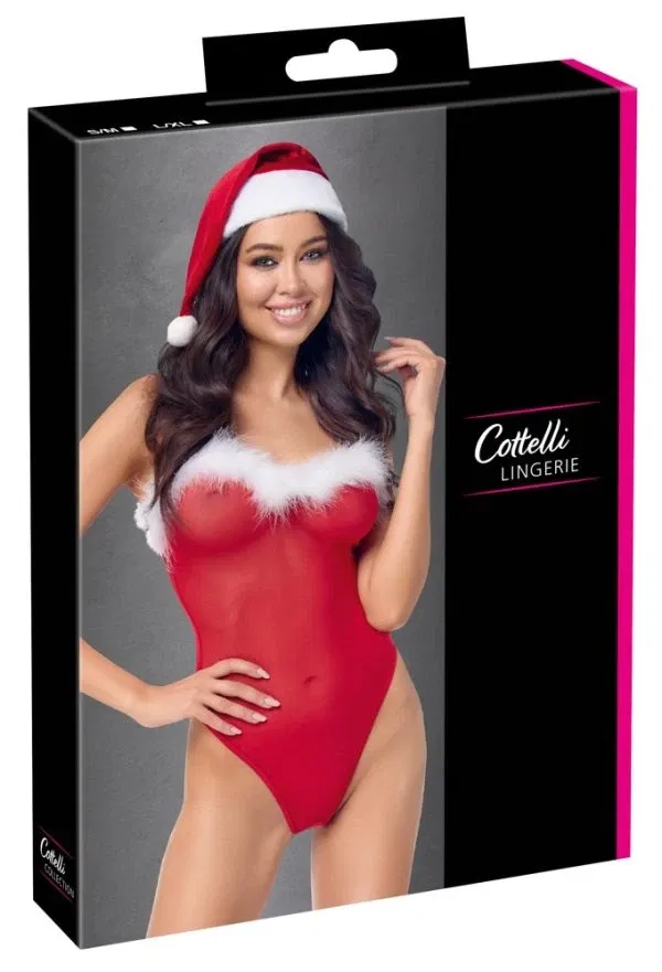 26449673111_verp Cottelli LINGERIE X-Mas Stringbody und Weihnachtsmütze Set
