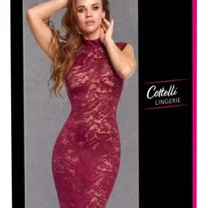 Cottelli LINGERIE - Enges tailliertes Spitzenkleid in Bordeauxrot