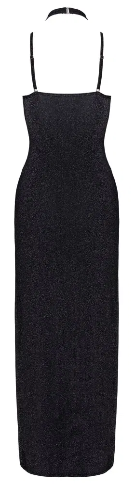 Cottelli PARTY Silver-Glamour Neckholder-Kleid - Silber-Schwarz, Größe S-L