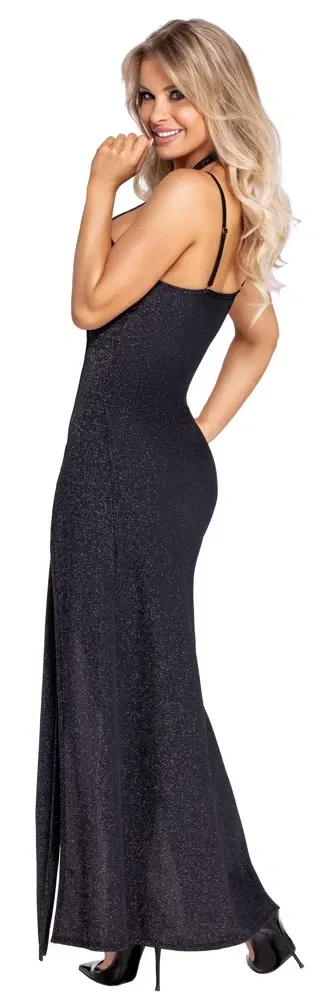 Cottelli PARTY Silver-Glamour Neckholder-Kleid - Silber-Schwarz, Größe S-L