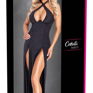Cottelli PARTY Glamorous Silver Black Maxi Dress