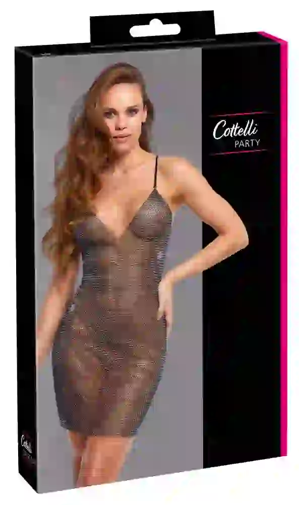 Cottelli PARTY Funkelndes Glitzer-Träger-Minikleid