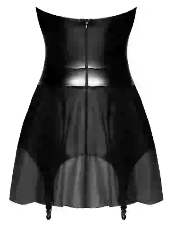 Noir Schwarzes Tube-Minikleid mit Straps-Corsage