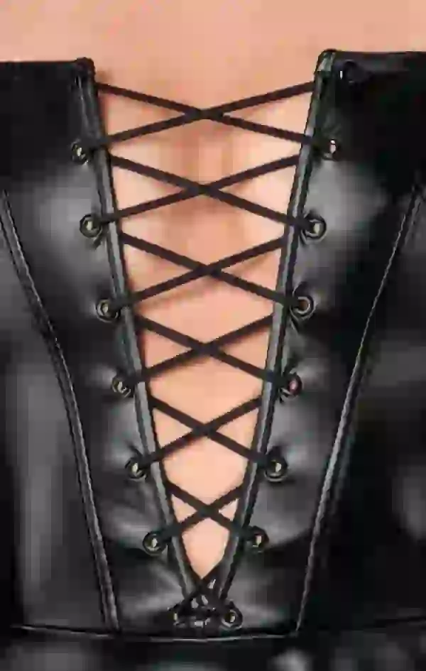 Noir Powerwetlook Träger-Minikleid - Schwarzes Wow-Kleid Noir Powerwetlook Träger-Minikleid - Schwarzes Wow-Kleid