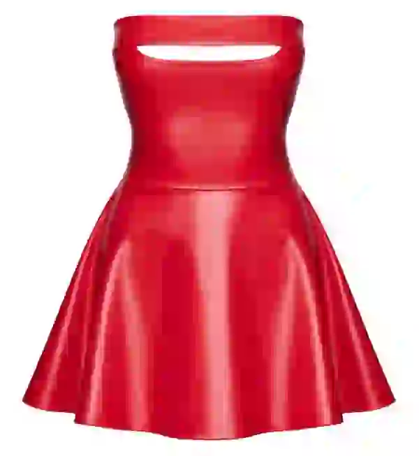 Noir - Tube-Minikleid "Alarmstufe Rot" in Powerwetlook, Größe: S, Farbe: Knallrot