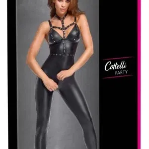 Cottelli PARTY Ärmelloser Overall mit Riemen-Harness - Schwarz