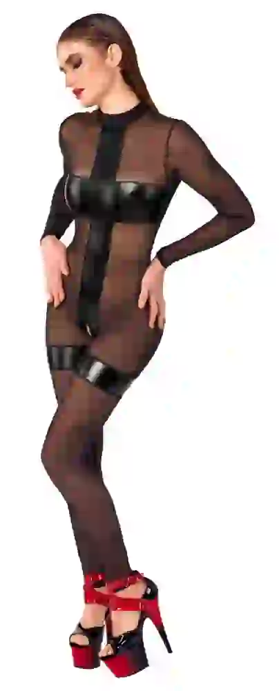 Noir Sexy Powerwetlook Overall ouvert - Schwarz, Größe S-XL Noir Sexy Powerwetlook Overall ouvert - Schwarz, Größe S-XL