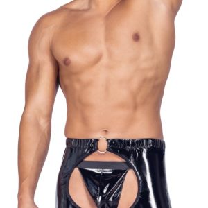 Black Level Lack-Chaps mit String in Schwarz Black Level Lack-Chaps mit String in Schwarz – Bild 3