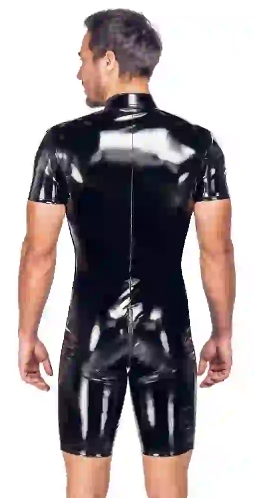 Black Level Lack-Overall "Shiny Club- und Spielanzug" - Schwarz, kurzarm & kurzbeinig