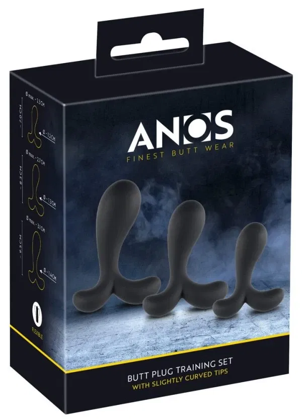 ANOS Prostata Plug Trainingsset - 3er Set, Schwarz