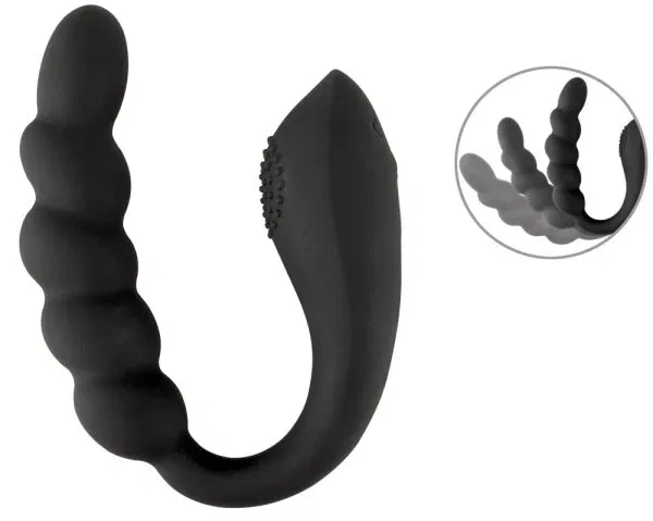 Black Velvets Bendable Dual Stimulator - Schwarz, wasserdicht, Silikon - 26cm