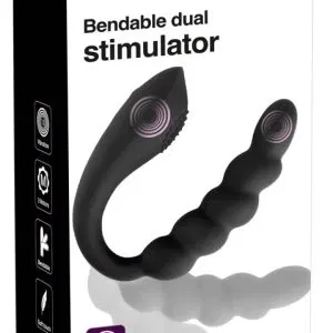 Black Velvets Bendable Dual Stimulator - Schwarz, wasserdicht, Silikon - 26cm
