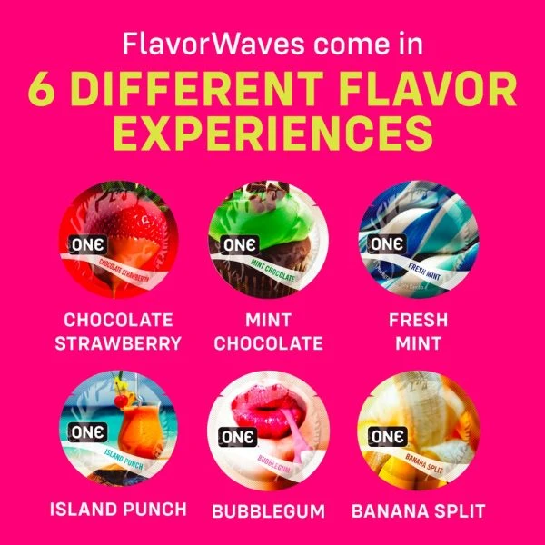 ONE Flavor Waves 12er Kondome transparent 180 mm – aromatisierte Geschmacksvielfalt ohne Zucker