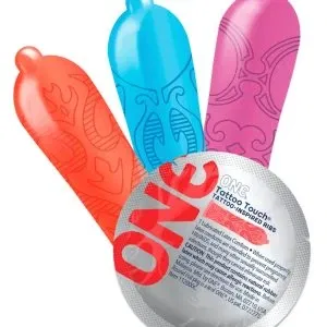 ONE Tattoo Touch Kondome transparent 12er – strukturierte Oberfläche, vegan, 180 mm