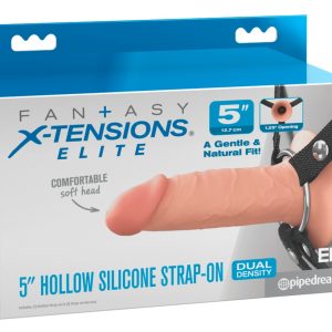 Fantasy X-Tensions Elite 5" Hollow Strap-On - Naturlook Dual Density Silikon