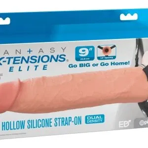 Fantasy X-Tensions Elite 9" Hollow Strap-On Dual, Naturlook, Dual Density-Silikon, verstellbar, 24,1 cm