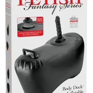 FFS Body Dock Infl. Love Seat B - aufblasbares Liebeskissen mit Dildo, schwarz