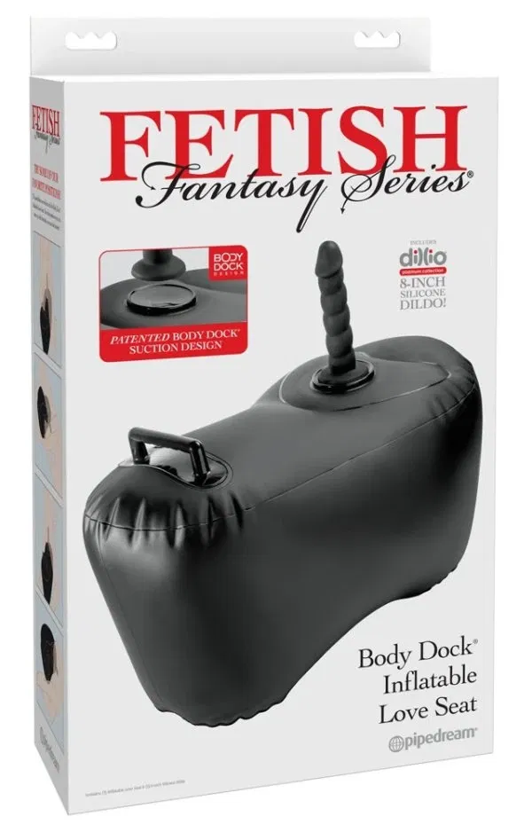 FFS Body Dock Infl. Love Seat B - aufblasbares Liebeskissen mit Dildo, schwarz