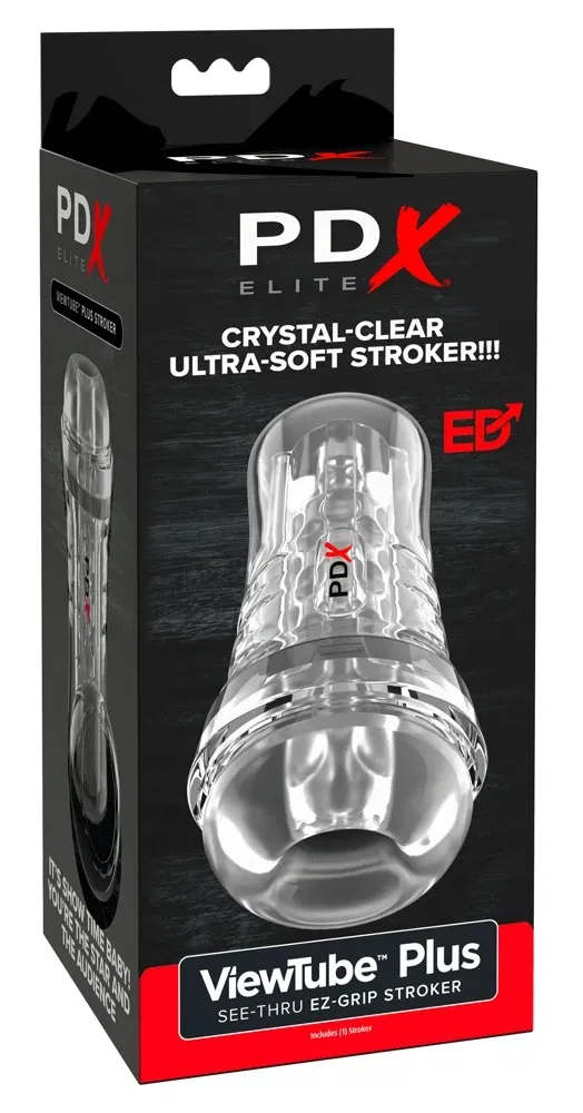 PDX Elite ViewTube EZ-Grip Stroker Transparent 21 cm