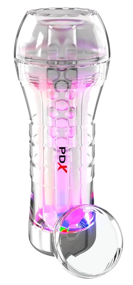 PDX Elite ViewTube XXL Clear LED Stroker Masturbator transparent