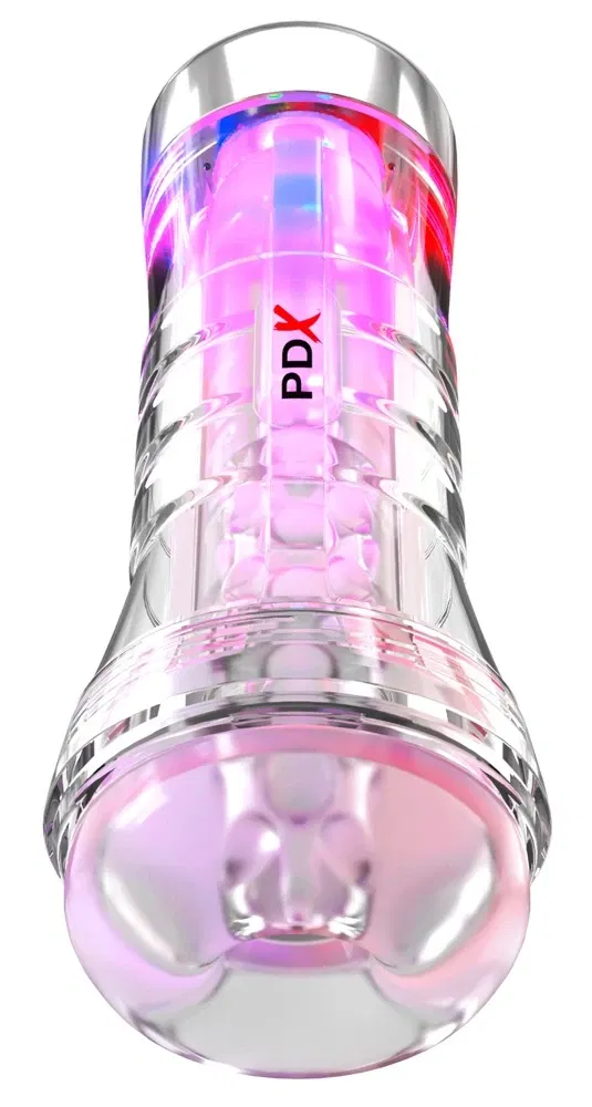 PDX Elite ViewTube XXL Clear LED Stroker Masturbator transparent