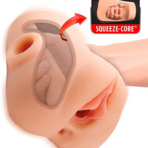 PDX Plus Vibrierender Pussy Pounder Stroker, hautfarben – Bild 4