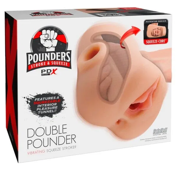 PDX Plus Vibrierender Pussy Pounder Stroker, hautfarben