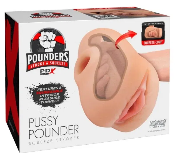 PDX Plus Pussy Pounder Squeeze Stroker - Hautfarben Hell