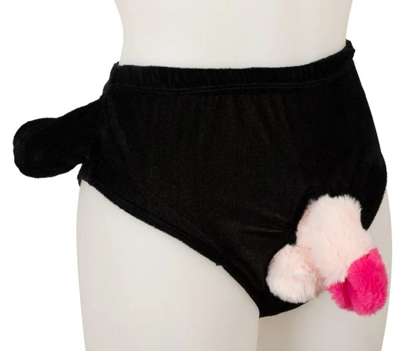 FunWear Aufblasbarer Plüsch-Penis-Slip Unisex Hautfarben Hell Einheitsgröße